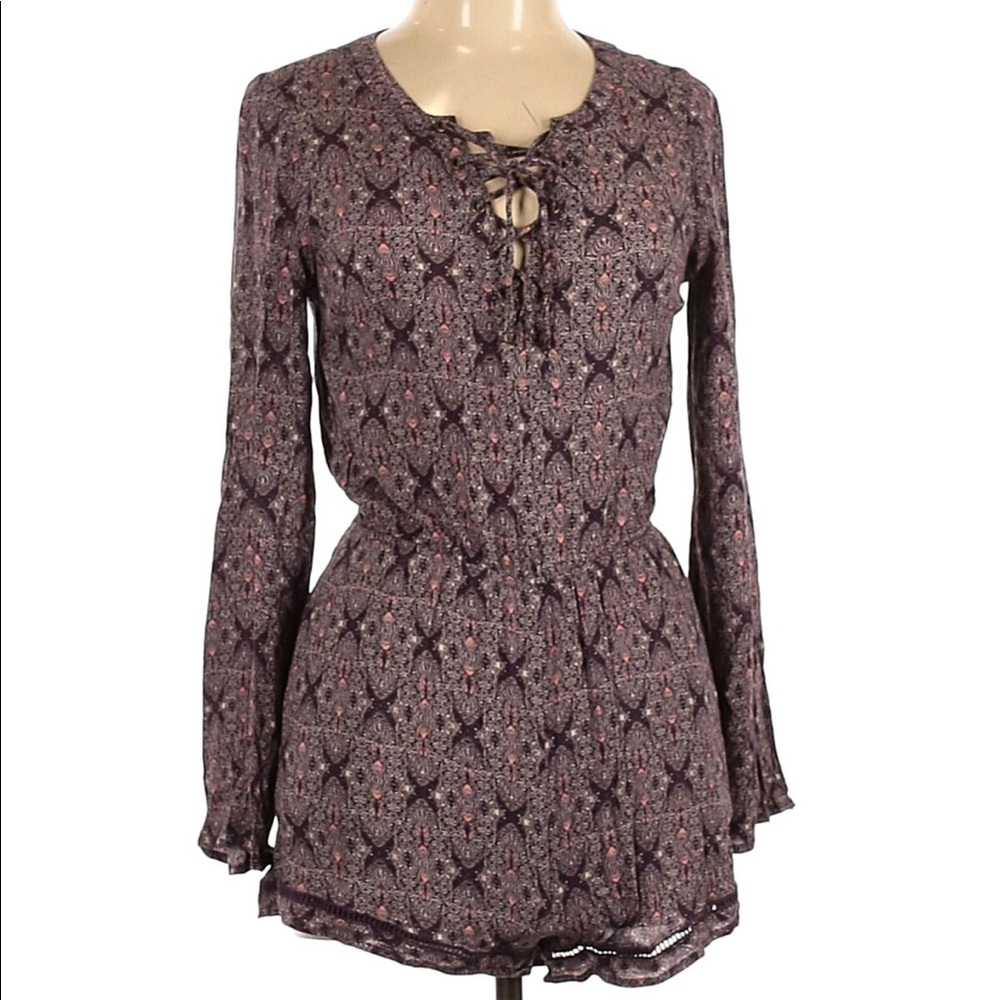 EN CRÉME Long Sleeve Purple Romper